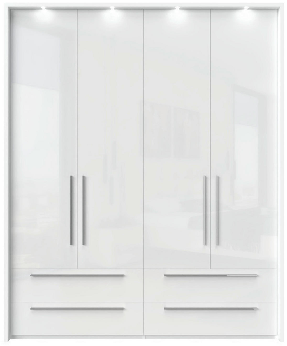 ORMAR SA KLASIČNIM VRATIMA bela, bela visoki sjaj  187/226/60 cm  - bela visoki sjaj/bela, Dizajnerski, pločasti materijal/plastika (187/226/60cm)