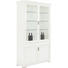 VITRINE in furniert, massiv Kirschbaum, Linde Creme - Silberfarben/Creme, LIFESTYLE, Glas/Holz (127/42/213cm) - Selva VITRINE in furniert, massiv Kirschbaum, Linde Creme - Silberfarben/Creme, LIFESTYLE, Glas/Holz (127/42/213cm) - Selva