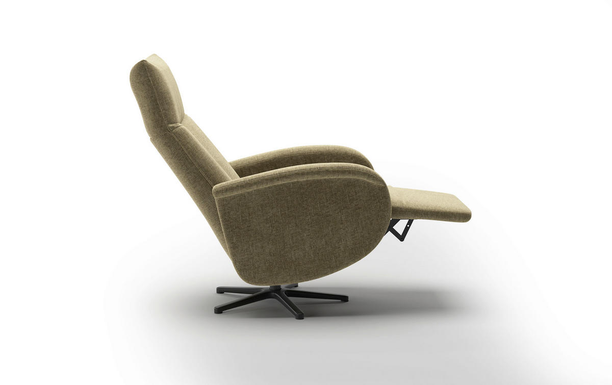 RELAXSESSEL in Textil Olivgrün  - Schwarz/Olivgrün, KONVENTIONELL, Textil/Metall (75/112/82cm) - Sit & More