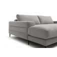 ECKSOFA  in Flachgewebe Sandfarben  177/253 cm  - Sandfarben/Schwarz, Design, Textil/Metall (177/253cm) - Dieter Knoll