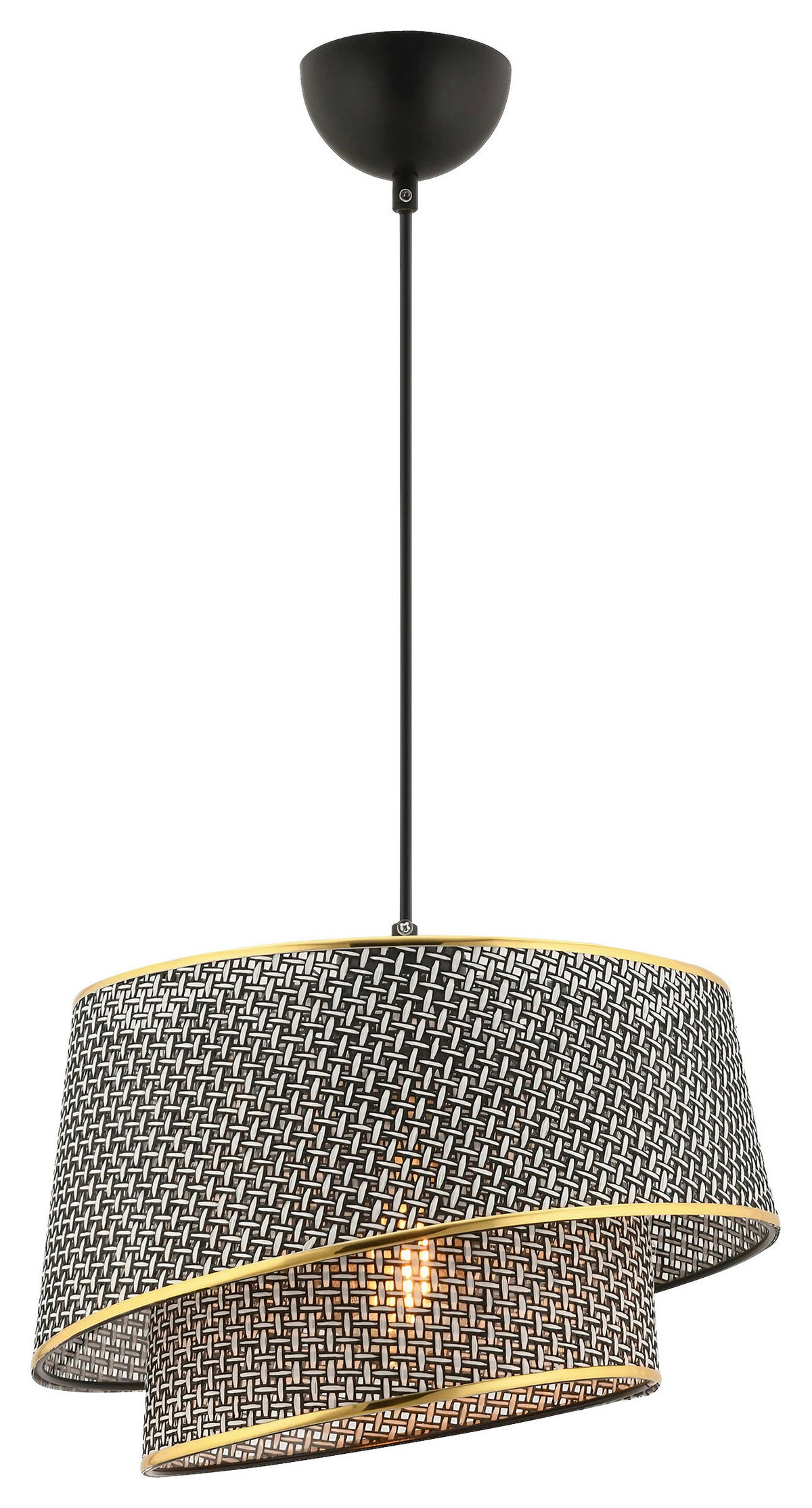 HÄNGELEUCHTE 32/65 cm   - Goldfarben/Grau, Design, Textil/Metall (32/65cm) - P & B