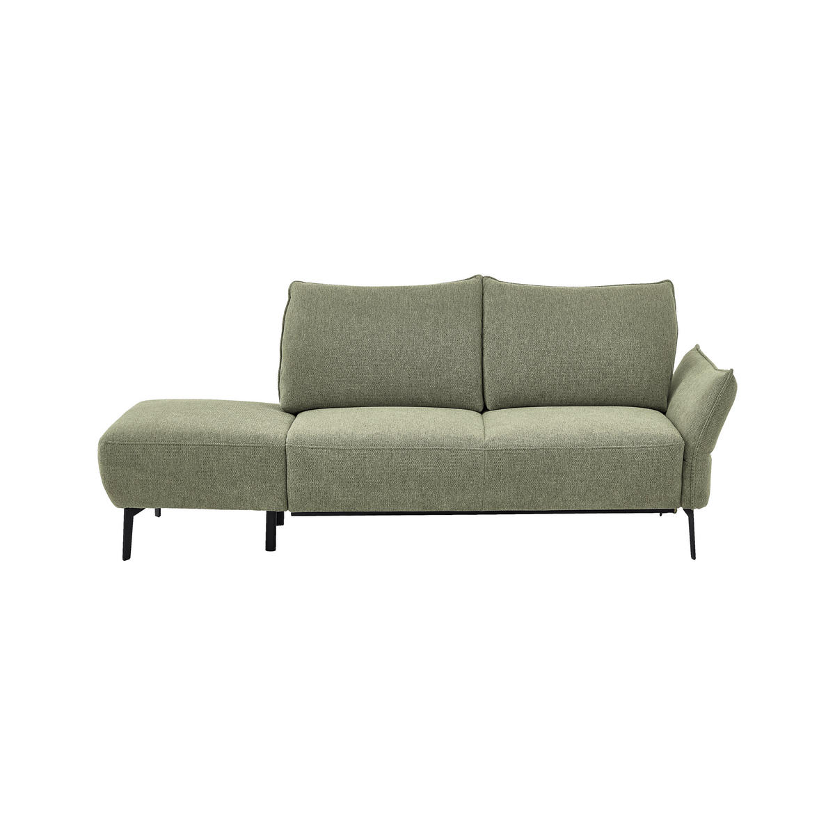 RÉCAMIERE Chenille Grün  - Schwarz/Grün, Konventionell, Textil/Metall (206/90/92cm) - Elegando