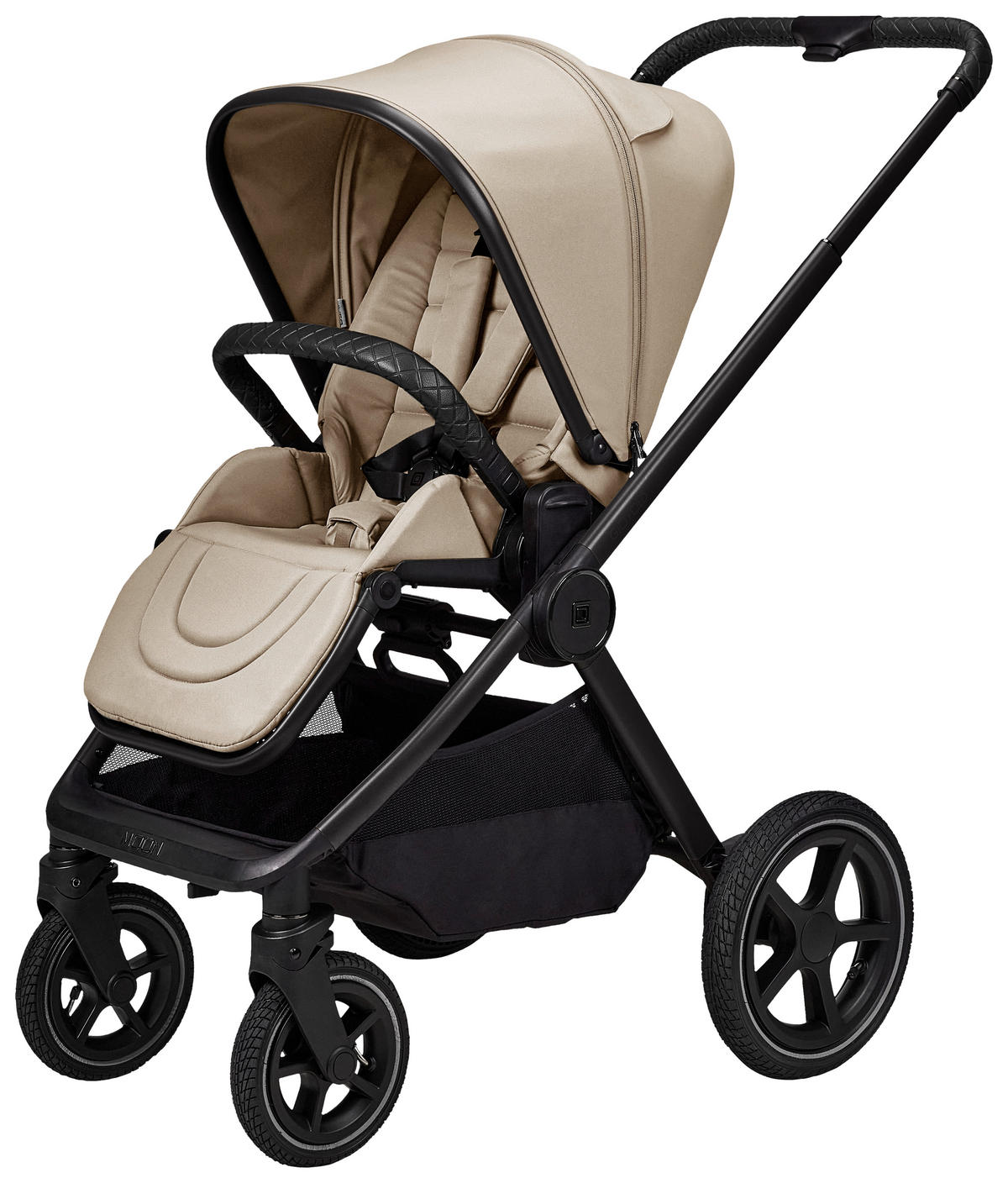 KINDERWAGENSET  GIO FOLD SET AIR  sand  - Sandfarben/Schwarz, Basics, Textil/Metall (120/58/92cm) - Moon Edition