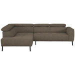 ECKSOFA in Chenille Hellbraun  205/280 cm  - Hellbraun/Schwarz, Design, Textil/Metall (205/280cm) - Xora