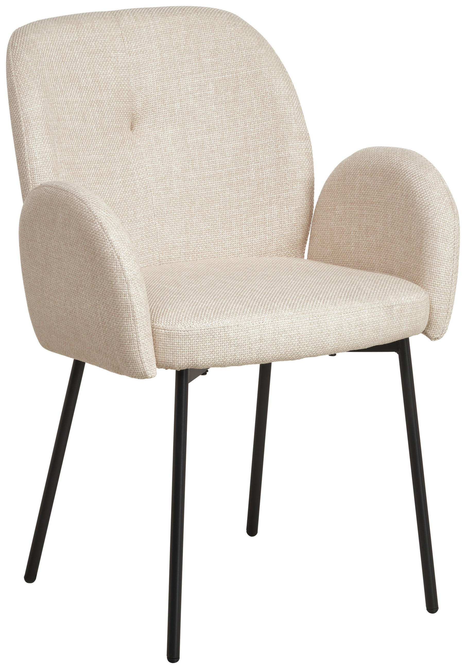ARMLEHNSTUHL  in Eisen Leinenoptik  - Beige/Schwarz, KONVENTIONELL, Holz/Textil (62/85/64cm) - MID.YOU