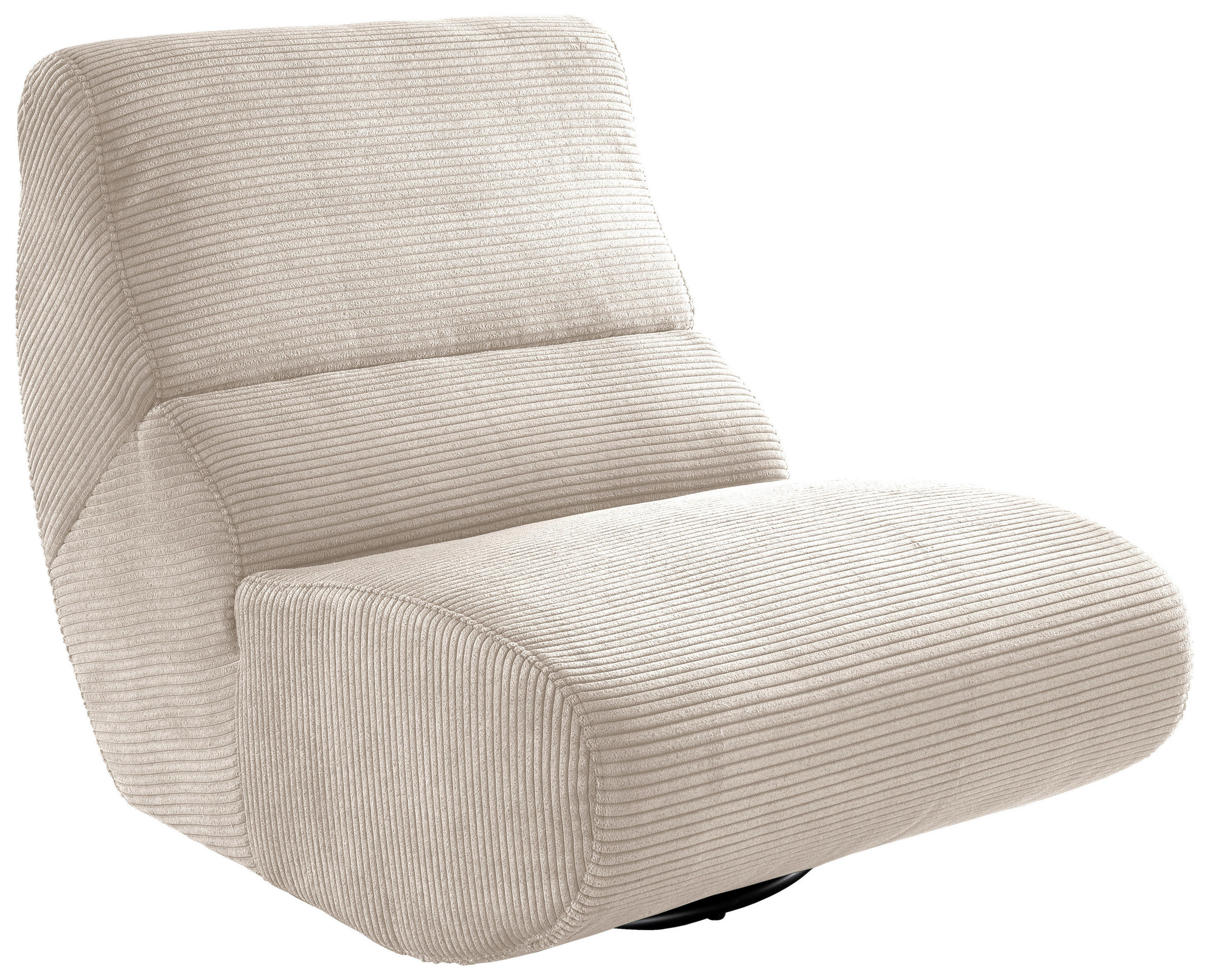 SESSEL Cord Beige    - Beige/Schwarz, Design, Textil/Metall (74/85/105cm) - Livetastic