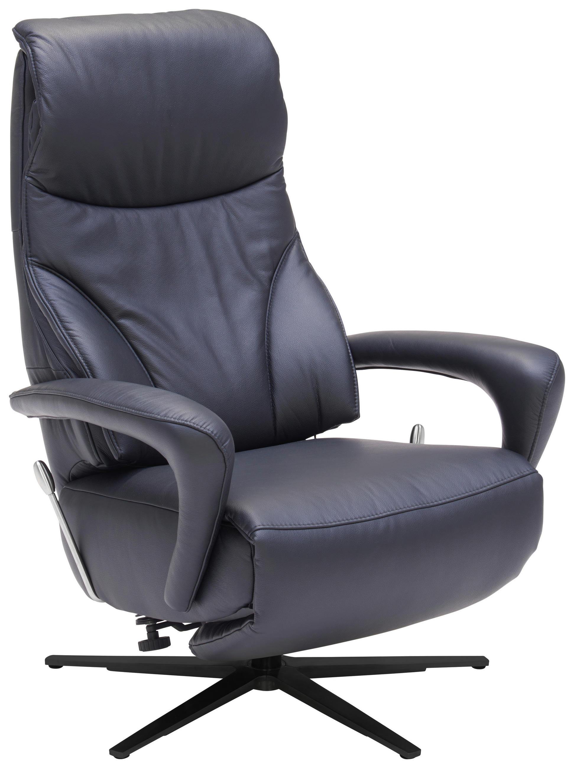 RELAXSESSEL in Leder Schwarz  - Schwarz, Design, Leder/Metall (75/106/88cm) - Dieter Knoll