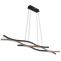 LED-HÄNGELEUCHTE 108/18/120 cm   - Opal/Schwarz, MODERN, Kunststoff/Metall (108/18/120cm) - Globo