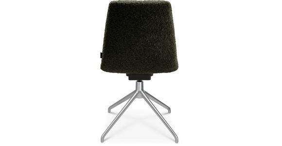 STUHL in Aluminium Bouclé Metall, Textil - Dunkelgrün/Alufarben, Design, Textil/Metall (46/81,5-84,5/55cm) - Johann Jakob
