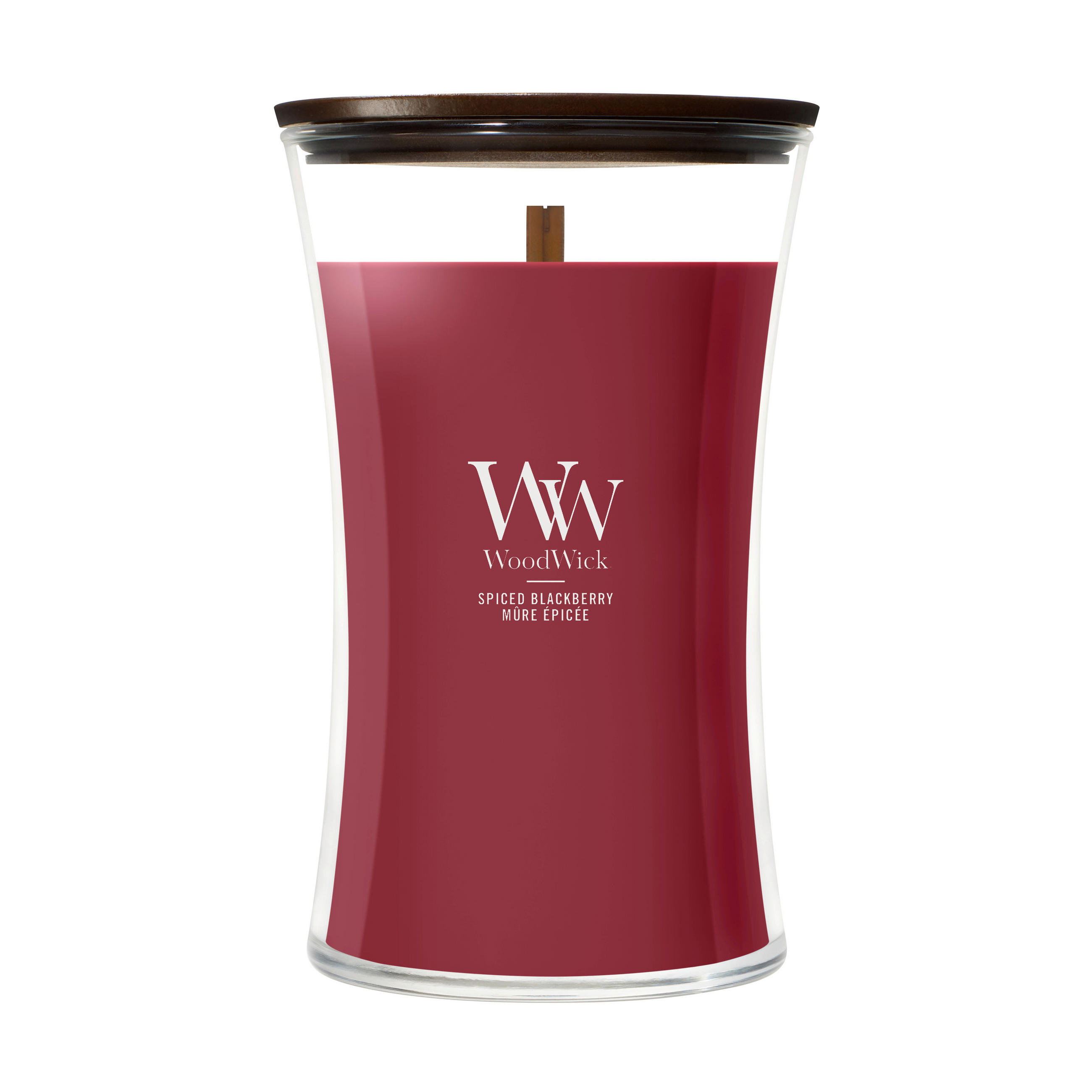 VONNÁ SVIEČKA  - bordová, Basics, sklo (10.5/10.5/17.5cm) - WoodWick