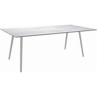 GARTENTISCH Kunststoff Hellgrau rechteckig  - Hellgrau/Graphitfarben, MODERN, Kunststoff/Metall (220/100/75cm) - Stern