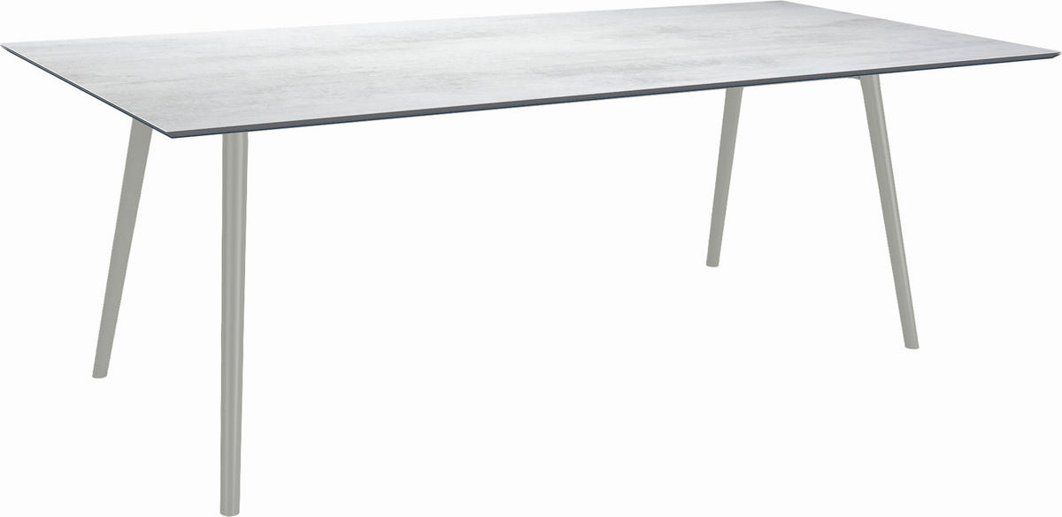 GARTENTISCH Kunststoff Hellgrau rechteckig  - Hellgrau/Graphitfarben, MODERN, Kunststoff/Metall (220/100/75cm) - Stern