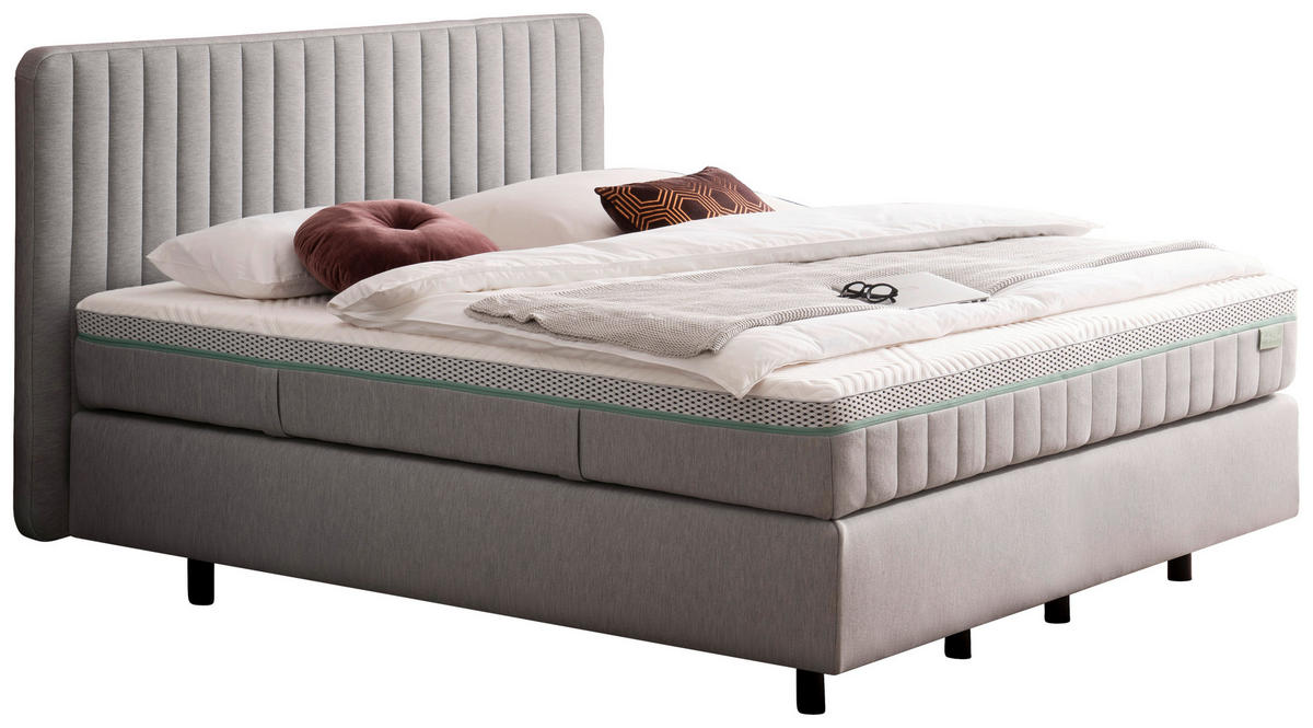 BOXSPRINGBETTUNTERBAU 160/200 cm  in Hellgrau  - Anthrazit/Hellgrau, Basics, Holz/Holzwerkstoff (160/200cm) - Irisette