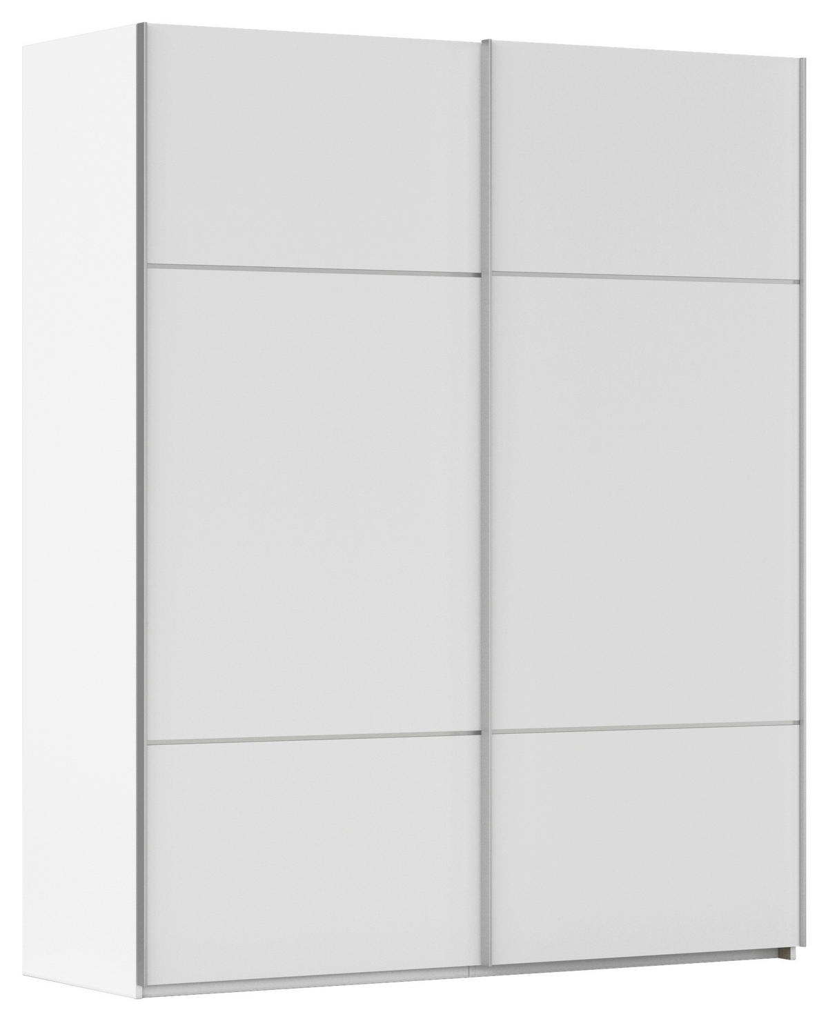 SCHWEBETÜRENSCHRANK 181/223/68 cm 2-türig Weiß  - Alufarben/Weiß, KONVENTIONELL, Holzwerkstoff/Metall (181/223/68cm) - Novel