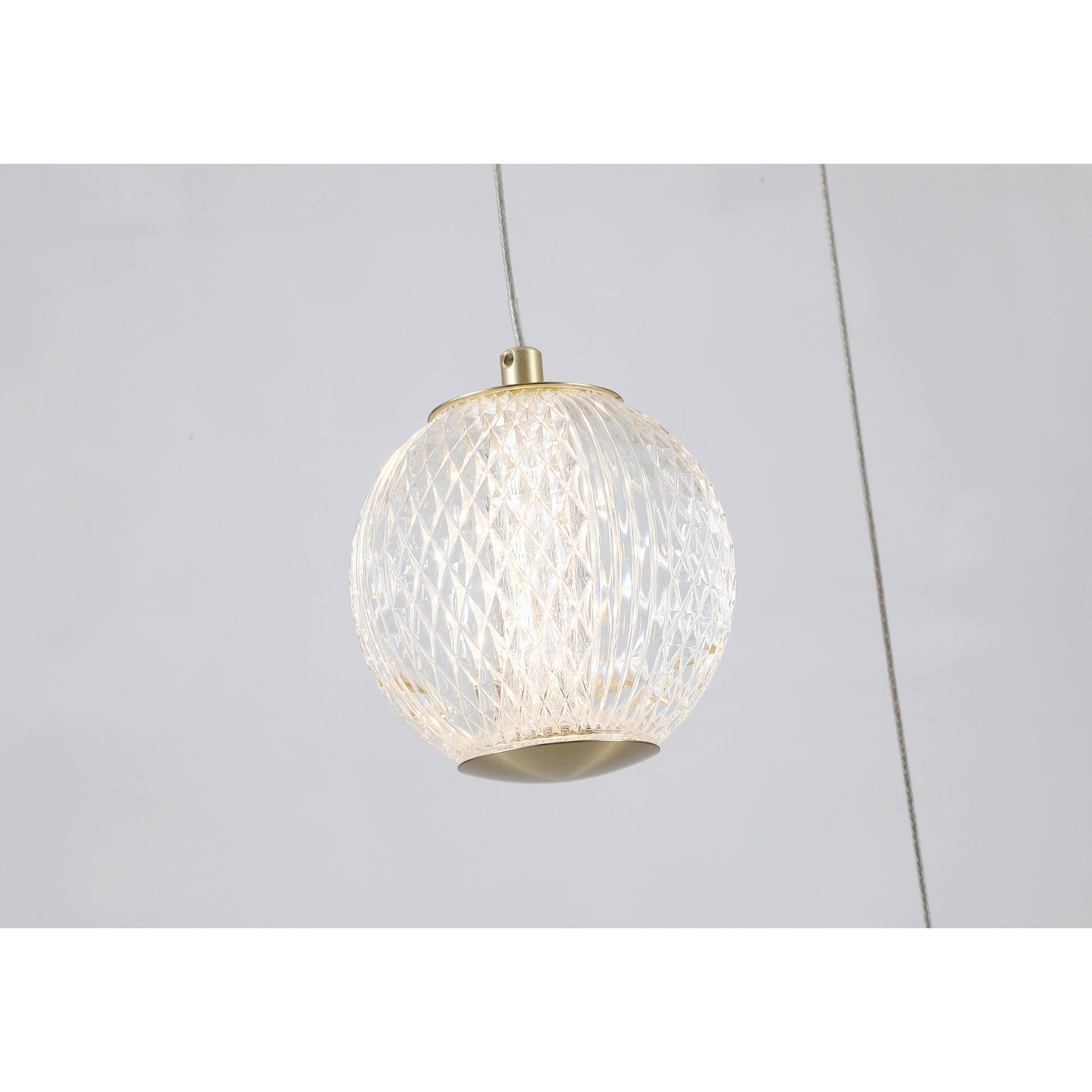 LED-PENDELLEUCHTE Allure 30/150 cm   - Transparent/Messingfarben, LIFESTYLE, Kunststoff/Metall (30/150cm) - Searchlight