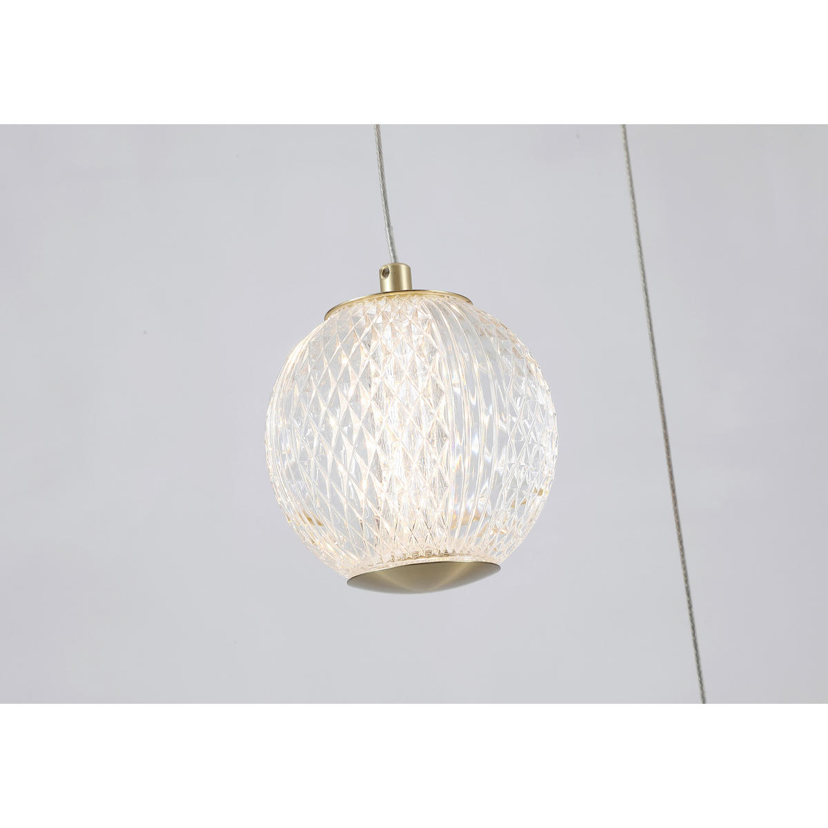 LED-PENDELLEUCHTE Allure 30/150 cm   - Transparent/Messingfarben, LIFESTYLE, Kunststoff/Metall (30/150cm) - Searchlight