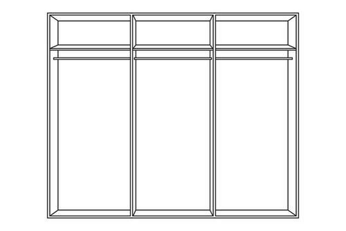 FÜGGESZTETT TOLÓAJTÓS SZEKRÉN szürke  - sötétszürke/szürke, Design, faalapú anyag/Üveg (270/230/62cm) - Xora