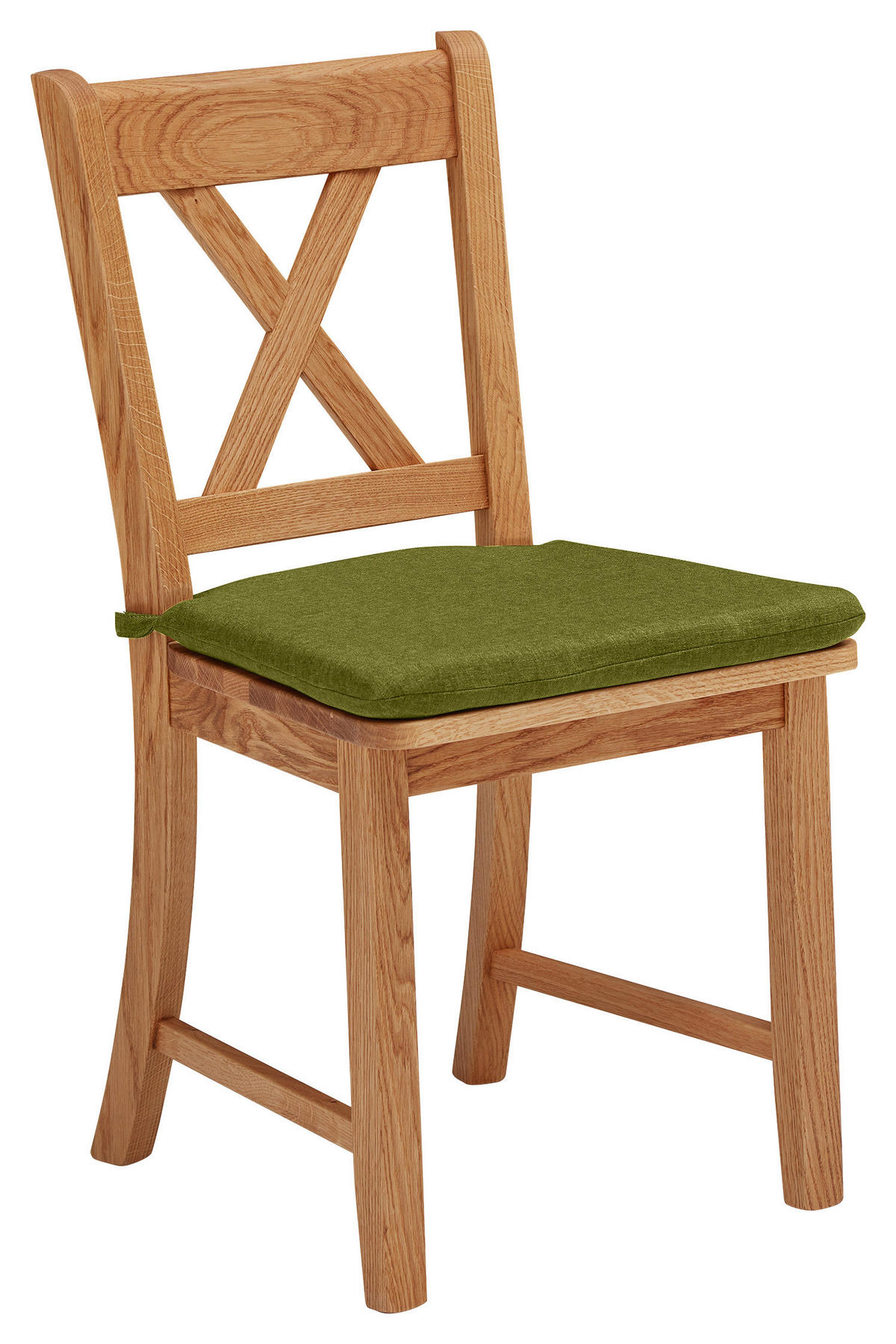 ECKBANKGRUPPE beflockt Wildeiche massiv Grün, Wildeiche  - Wildeiche/Grün, ROMANTIK / LANDHAUS, Holz/Textil (179/137cm) - Venda