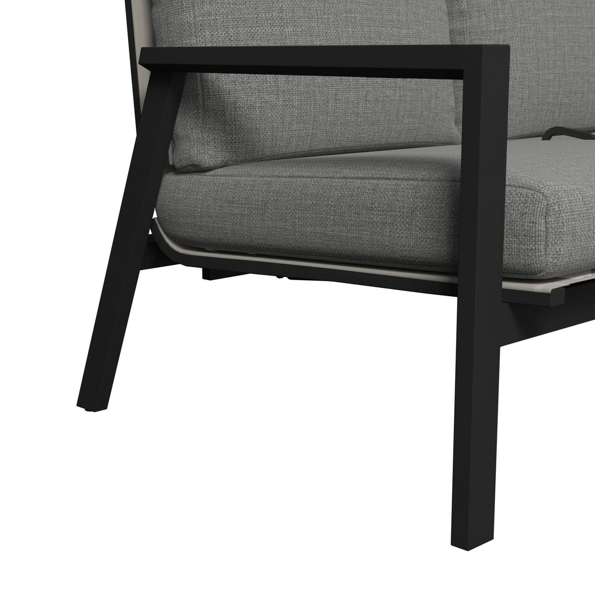 3-SITZER-BANK 196/97/87 cm  in Anthrazit, Grau  - Anthrazit/Grau, Design, Textil/Metall (196/97/87cm) - Amatio