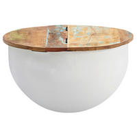 KLUBSKA MIZA, rjava, bela  - bela/rjava, Moderno, kovina/les (60/60/34cm) - MID.YOU