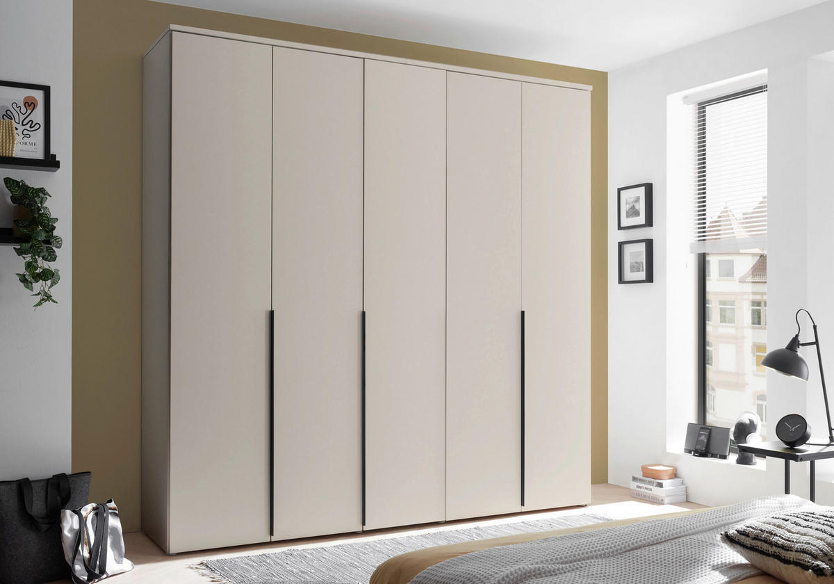DREHTÜRENSCHRANK 225/225/52 cm 5-türig Kaschmir  - Kaschmir/Schwarz, MODERN, Holzwerkstoff/Kunststoff (225/225/52cm) - MID.YOU