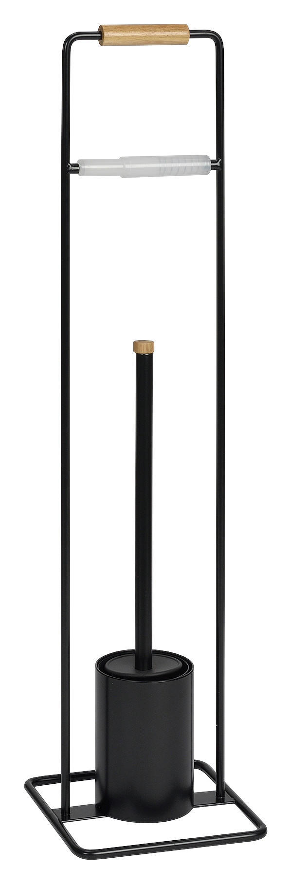 WC-BÜRSTENHALTER in   Metall, Holz  - Beige/Schwarz, Basics, Holz/Metall (18/71,5/18cm)
