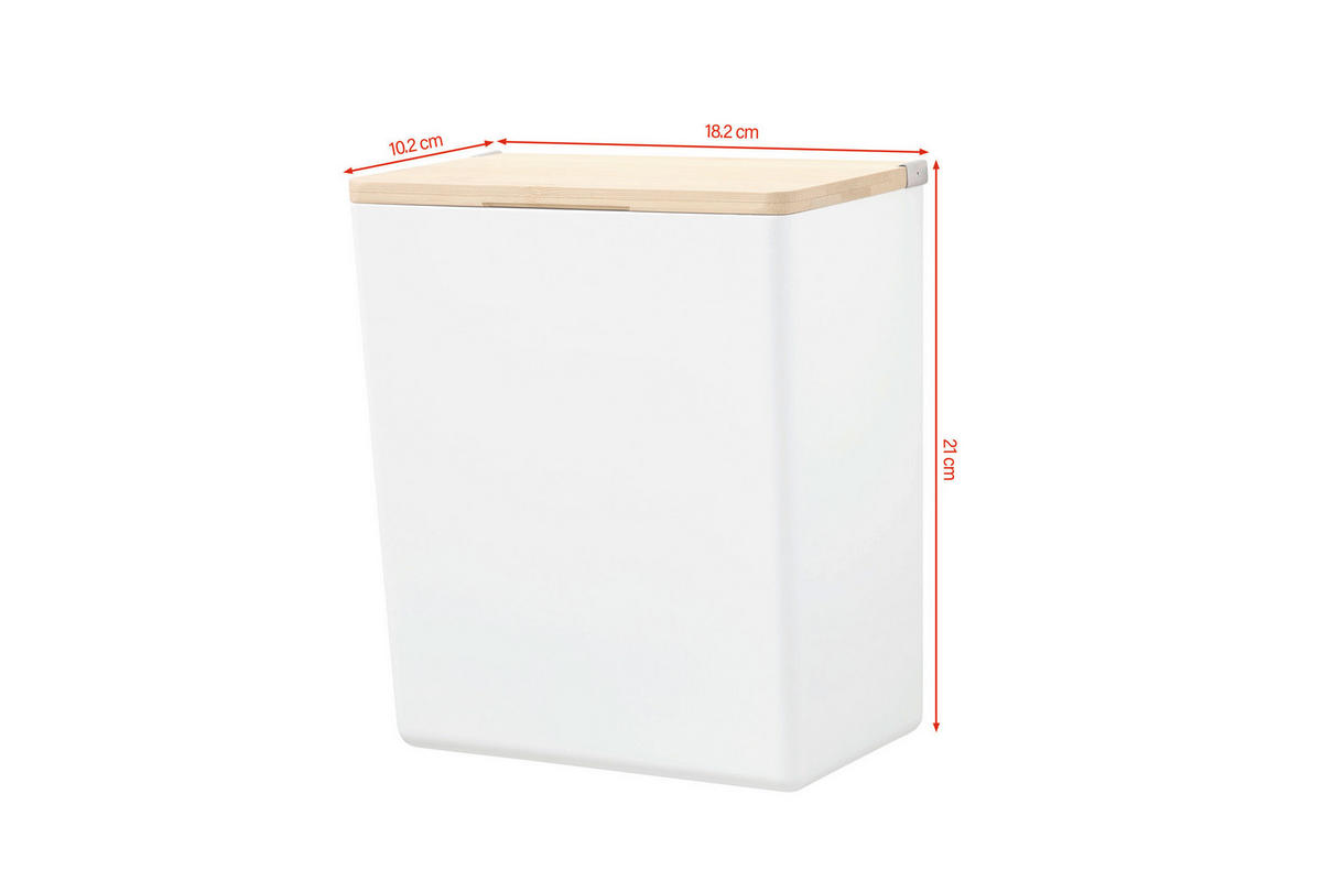 AUFBEWAHRUNGSBOX - Naturfarben/Weiß, Basics, Holz/Kunststoff (18,2/21/10,2cm) - Tesa