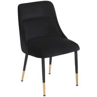 STOLIČKA, 49/85/56 cm - čierna/zlatá, Design, kov/textil (49/85/56cm) - Livetastic