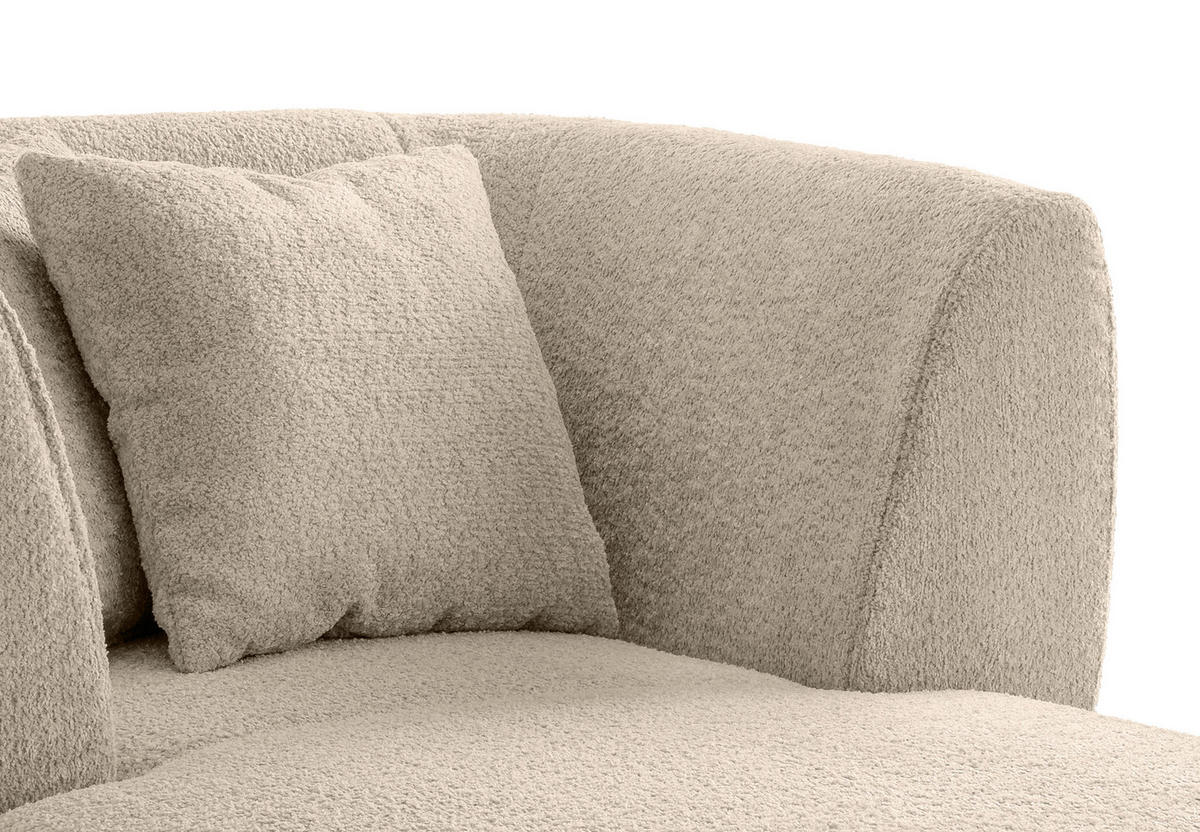 XXL-SESSEL Bouclé Beige    - Beige/Schwarz, MODERN, Holz/Textil (108/84/155cm) - MID.YOU