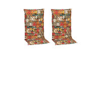 SESSELAUFLAGE in Gelb, Orange, Rot Häuschen  - Gelb/Rot, Basics, Textil (118/46/8cm) - Gardenson