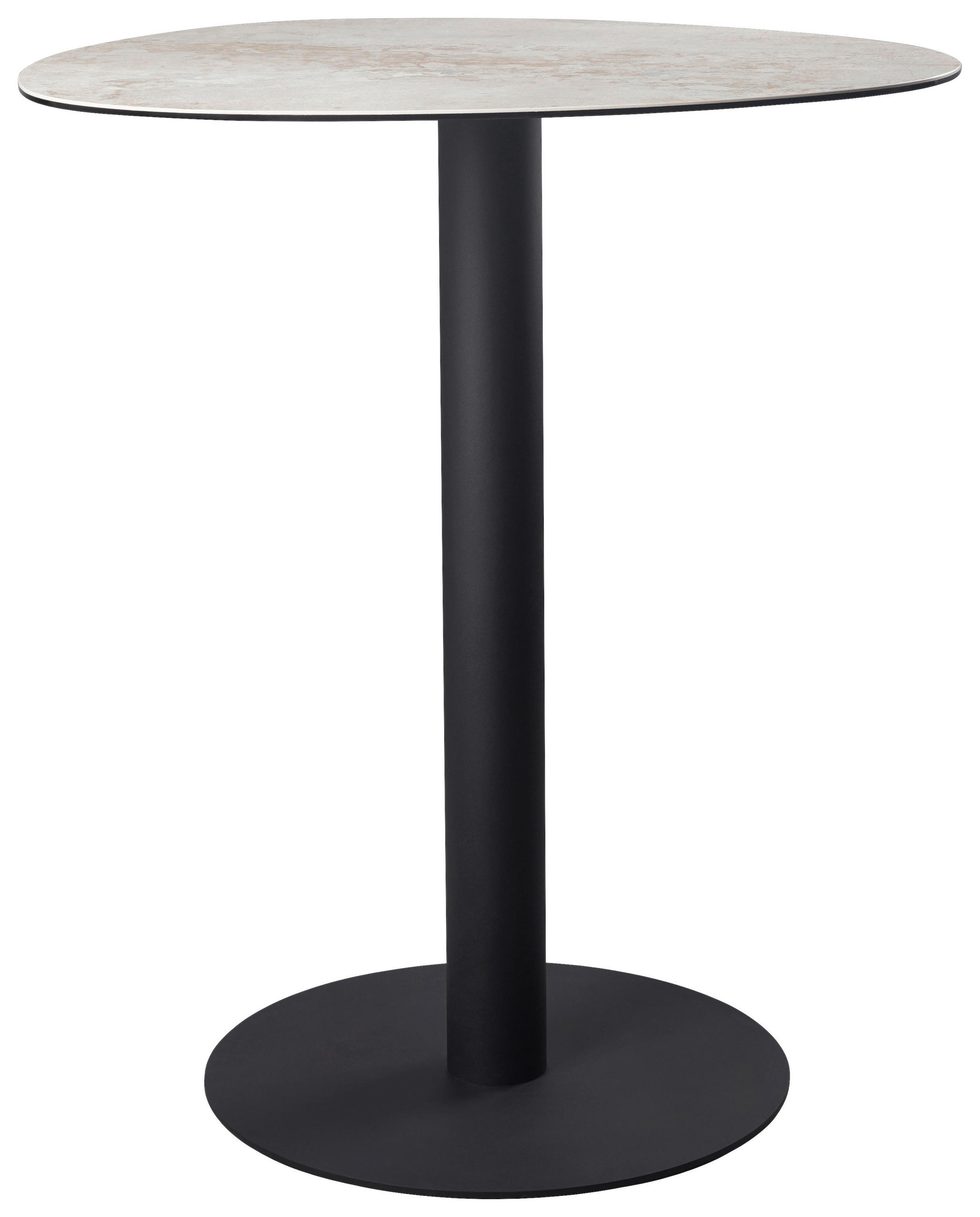 BARTISCH oval Schwarz, Taupe, Beige  - Taupe/Beige, Design, Glas/Keramik (90/90/105cm) - Novel