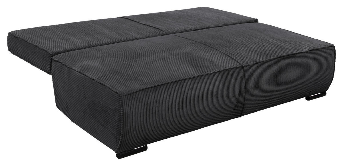 SCHLAFSOFA Struktur Dunkelgrau  - Dunkelgrau/Schwarz, Design, Kunststoff/Textil (202/90/99cm) - MID.YOU