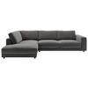 ECKSOFA in Cord Dunkelgrau  224/325 cm  - Dunkelgrau/Schwarz, Design, Kunststoff/Textil (224/325cm) - Pure Home Lifestyle
