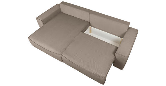 ECKSOFA Taupe Cord  - Taupe/Schwarz, KONVENTIONELL, Kunststoff/Textil (148/265cm) - Carryhome