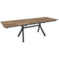 ESSTISCH Schwarz, Eiche dunkel rechteckig  ausziehbar, in verschiedenen Größen erhältlich, in verschiedenen Holzdekoren erhältlich  - Eiche dunkel/Schwarz, Basics, Holzwerkstoff/Metall (160-260/95/76cm) - Celina Home