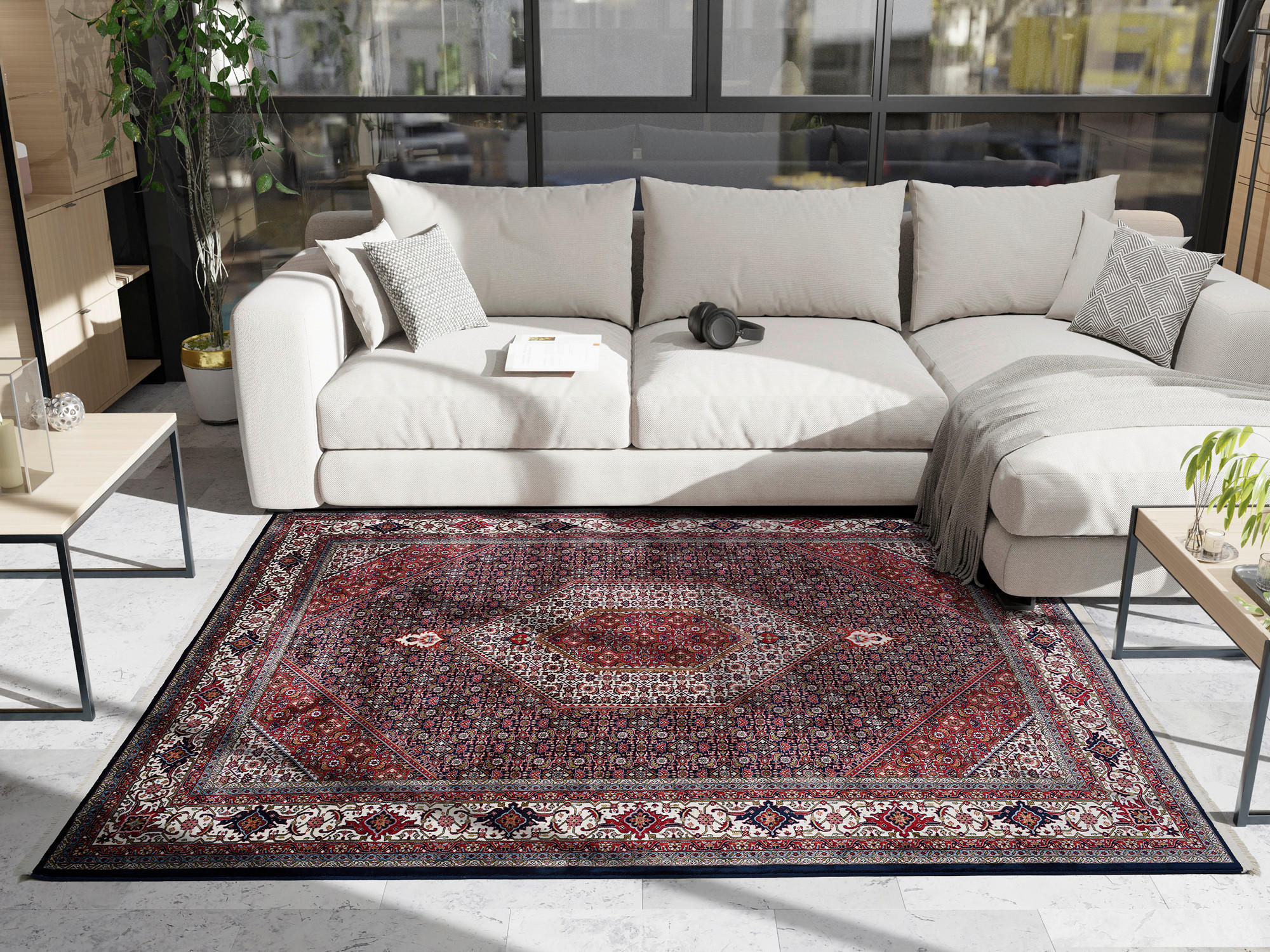 WEBTEPPICH 200/200 cm Mithras Bidjar Blau  - Blau, LIFESTYLE, Textil (200/200cm)