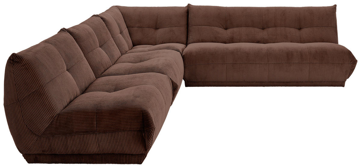 ECKSOFA in Cord Braun  315/285 cm  - Braun, Trend, Textil (315/285cm) - Livetastic