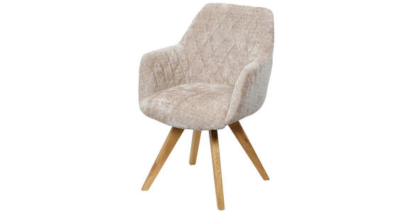 ARMLEHNSTUHL in Webstoff - Beige/Naturfarben, KONVENTIONELL, Holz/Textil (59/85/65cm) - Linea Natura