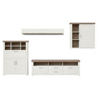 WOHNWAND  in Weiß, Eichefarben  374/207/51,2 cm  - Eichefarben/Weiß, Design, Holzwerkstoff/Metall (374/207/51,2cm) - SetOne by Musterring