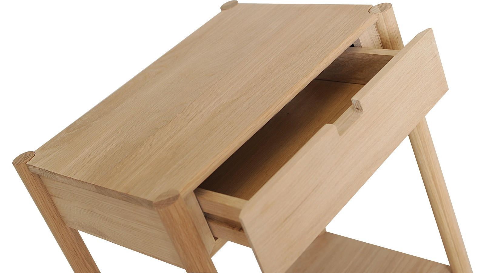 SÄNGBORD i ek ekfärgad, vit - vit/ekfärgad, trä (42/70/30cm) - Best Price