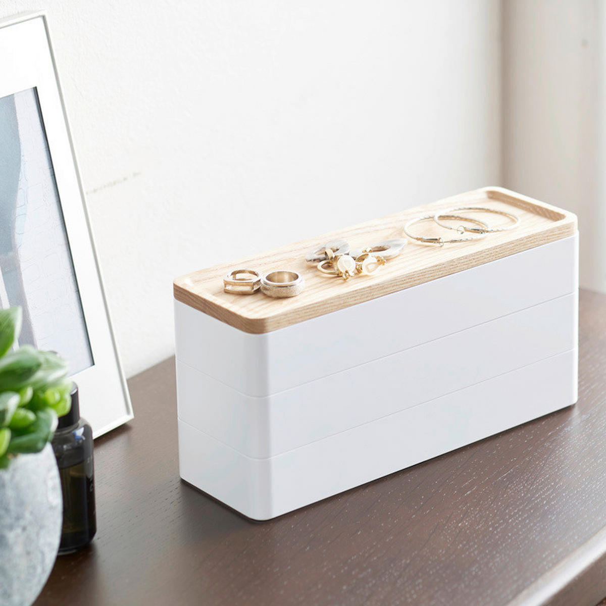 AUFBEWAHRUNGSBOX 24/8/11.5 cm  - Weiss, Basics, Holz/Kunststoff (24/8/11.5cm)