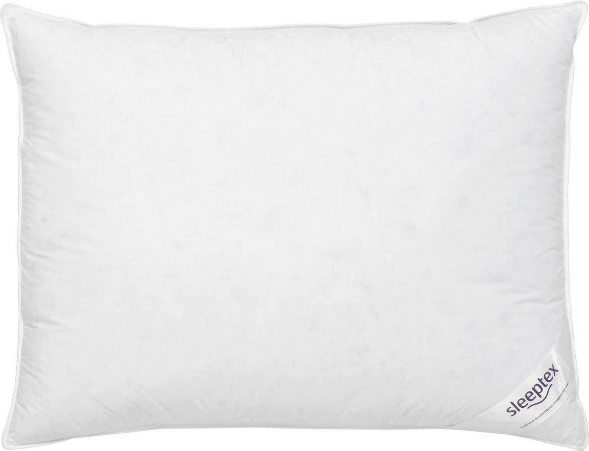 3-KOMOROVÝ VANKÚŠ, 70/90 cm - biela, Basics, textil (70/90cm) - Sleeptex