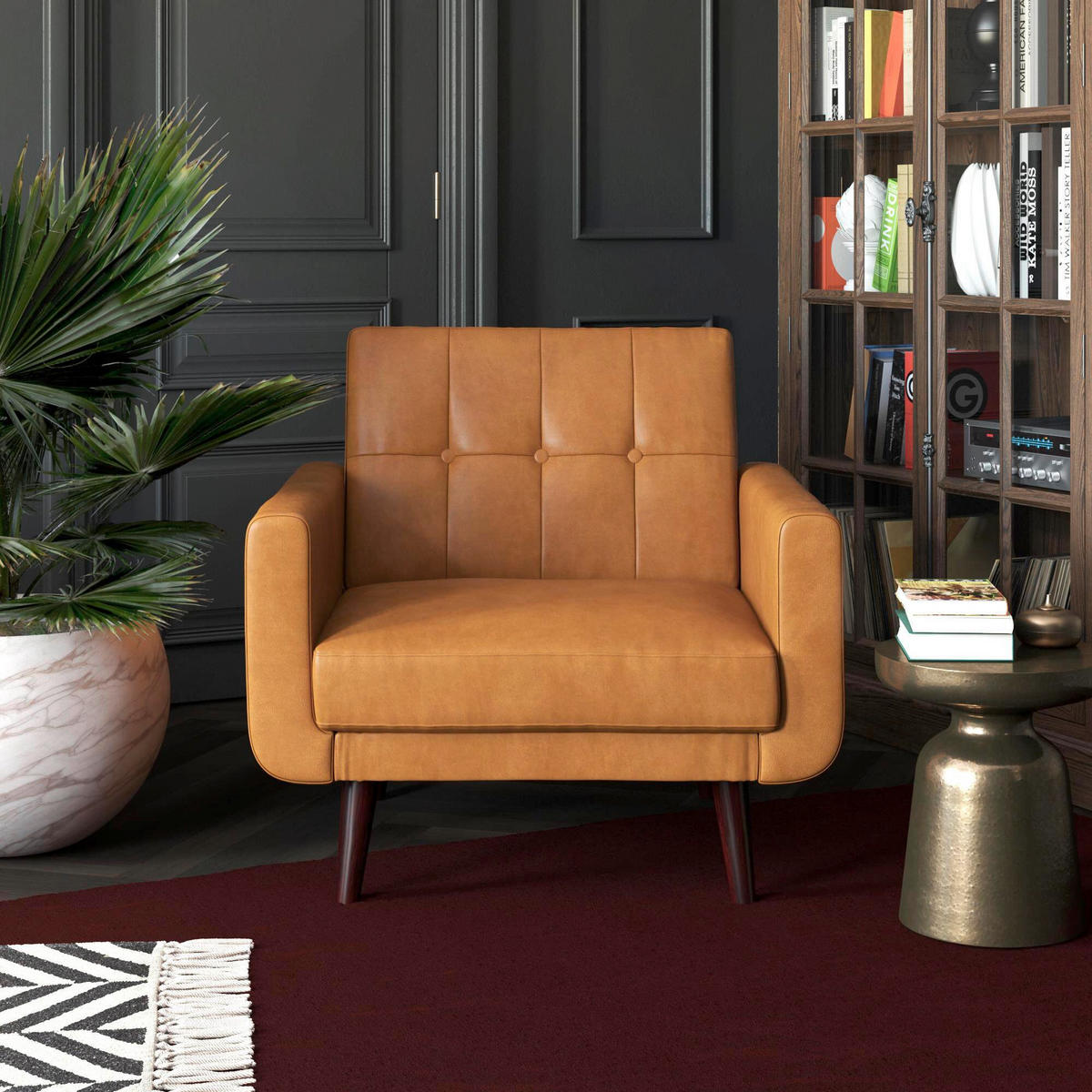 SESSEL in Lederlook Braun  - Braun, Design, Textil (93/81/85cm) - MID.YOU