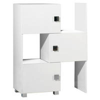 BADEZIMMERREGAL 47,0-78,0/101/34,5 cm  - Chromfarben/Weiß, MODERN, Holzwerkstoff/Metall (47,0-78,0/101/34,5cm) - MID.YOU