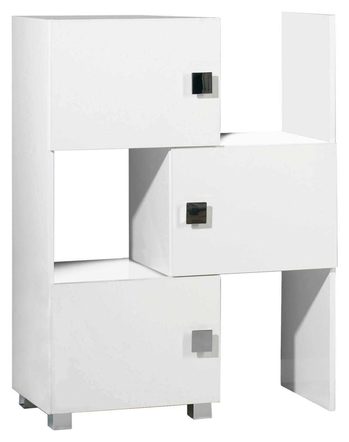 BADEZIMMERREGAL 47,0-78,0/101/34,5 cm  - Chromfarben/Weiß, MODERN, Holzwerkstoff/Metall (47,0-78,0/101/34,5cm) - MID.YOU