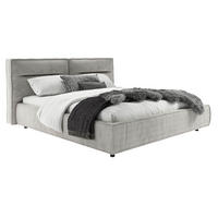 POLSTERBETT 160/200 cm, inkl. gepolstertes Kopfteil,  in Silberfarben  - Silberfarben/Schwarz, Design, Kunststoff/Textil (160/200cm) - Lomoco