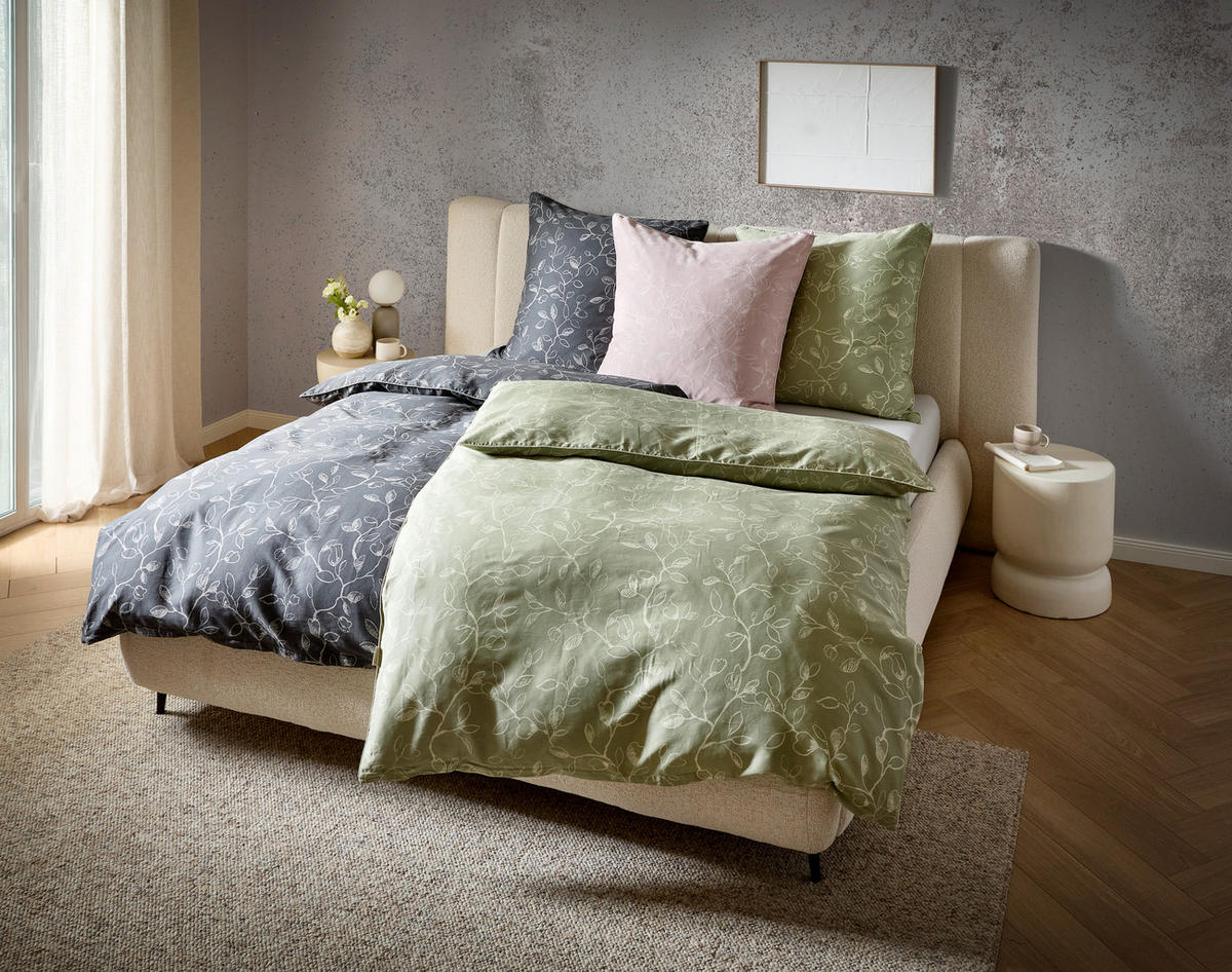 BETTWÄSCHE Satin 135/200 cm  - Anthrazit, Textil (135/200cm) - Bio:Vio