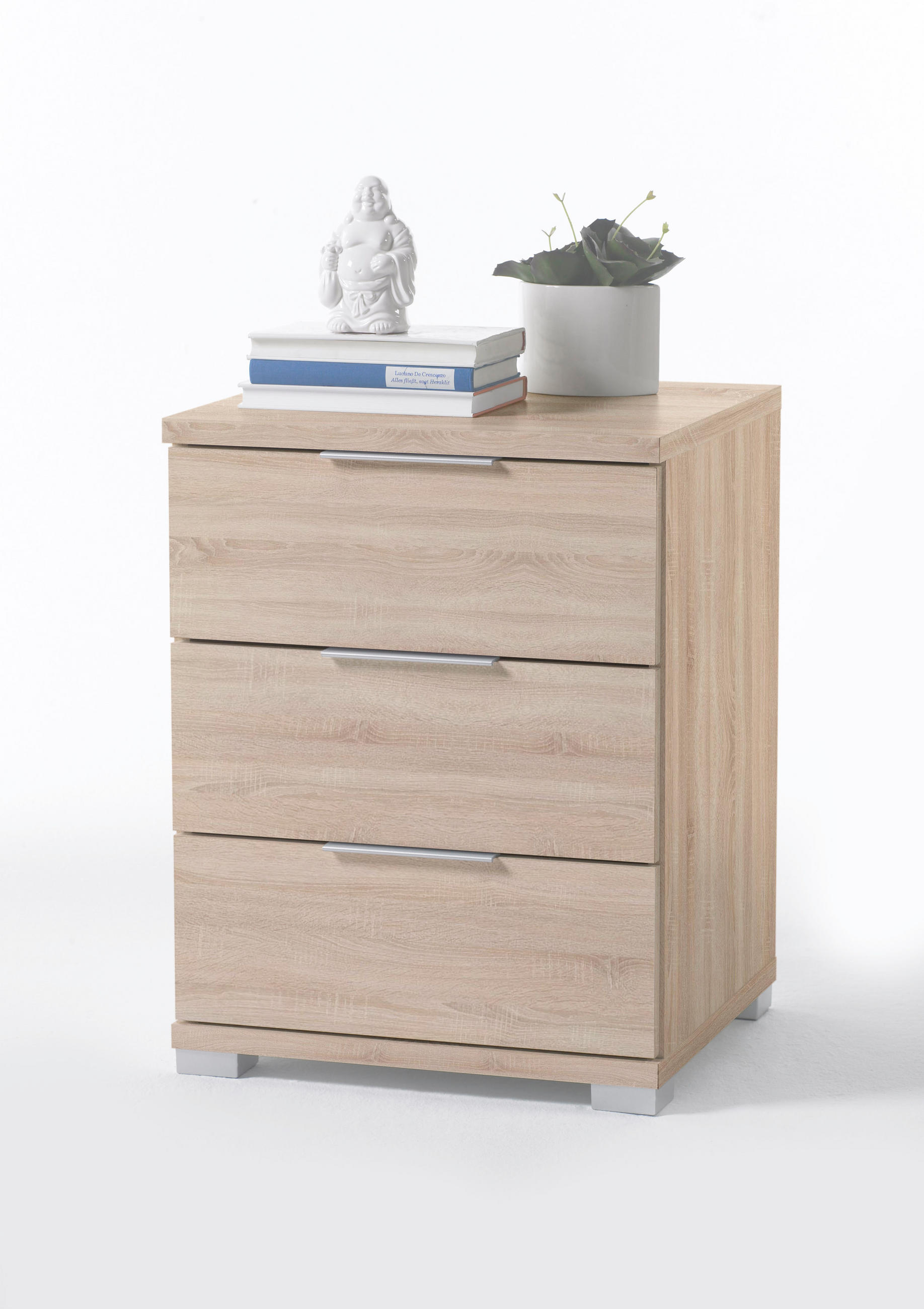 NOĆNI ORMARIĆ hrast Sonoma   - srebrne boje/hrast Sonoma, Design, drvni materijal/plastika (46,2/60,5/42cm) - Boxxx