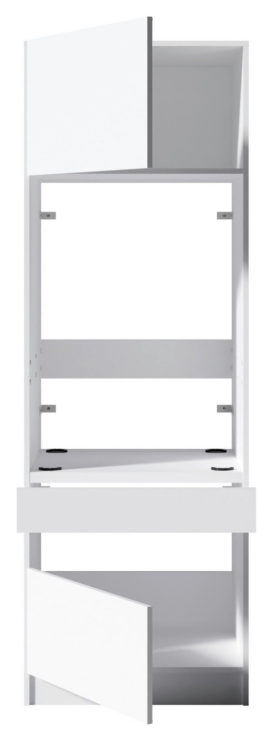 WASCHMASCHINENSCHRANK  68/200/68 cm  - Schwarz/Weiß, Design, Holzwerkstoff/Metall (68/200/68cm) - Milino