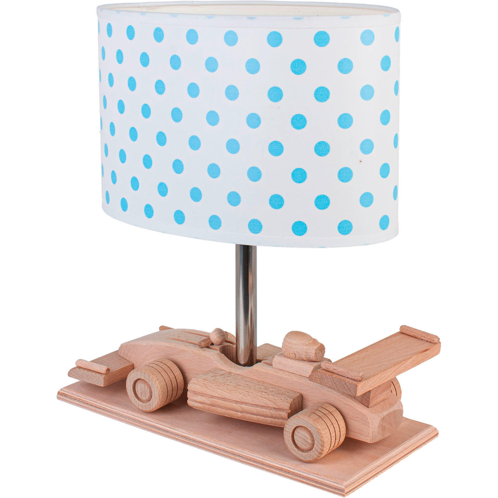 Thumbnail - Xxxl Kindertischleuchte Rennwagen, Blau, Natur, Weiß, Holz, Holzwerkstoff, Auto,Auto, 14x27x32 cm, Lampen & Leuchten, In...